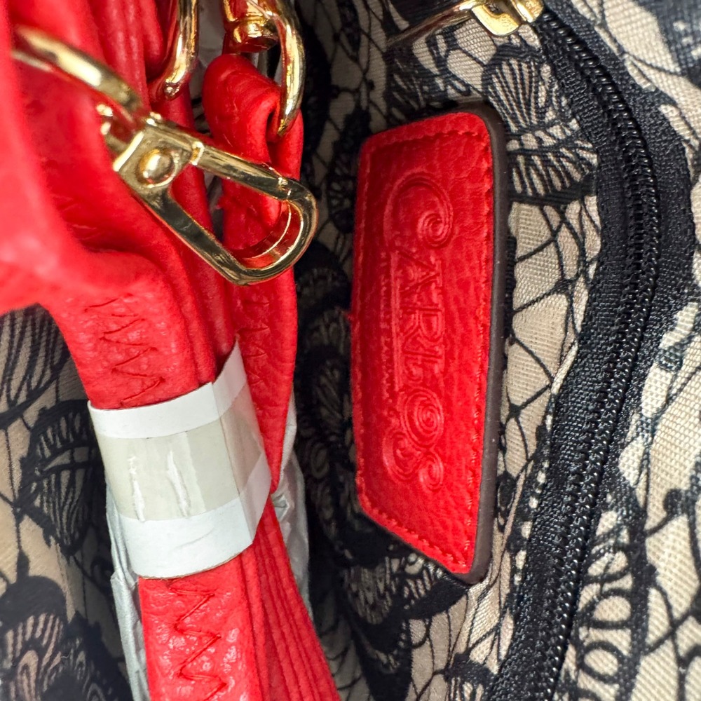 Carlos by Carlos Santana Red Studded Tassel Crossbody Bag 742845-611 NWT - Picture 5 of 8